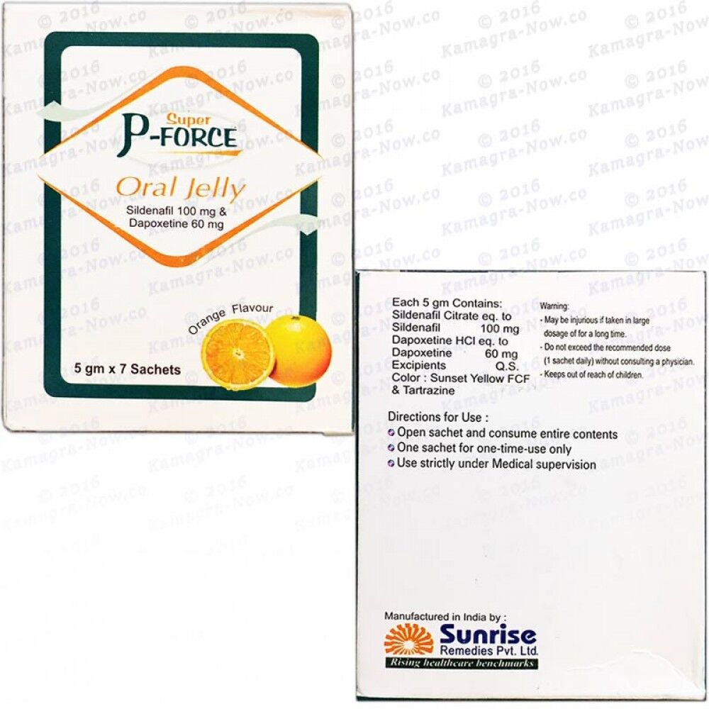 Super P-Force Jellies 100mg Sildenafil + 60mg Dapoxetine (20 Sachets)